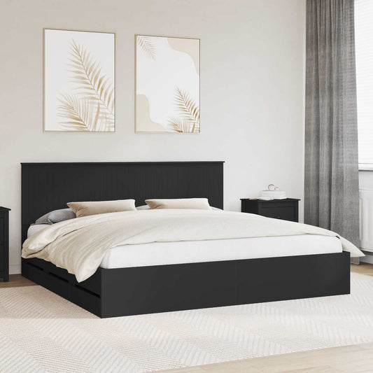 Struttura del letto Nero 200 x 200 cm Legno Ingegnerizzato | homemem39
