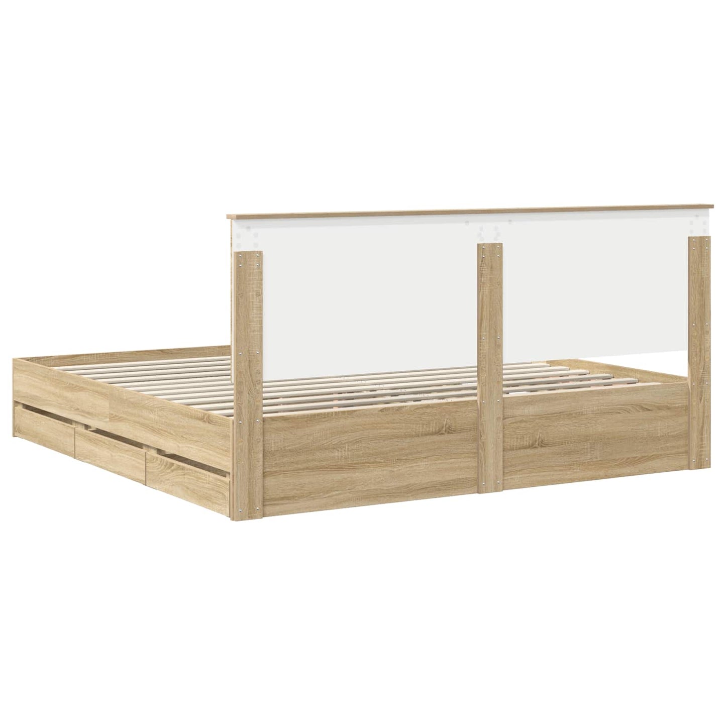 Struttura del letto con cassetto Rovere Sonoma 200 x 200 cm | homemem39