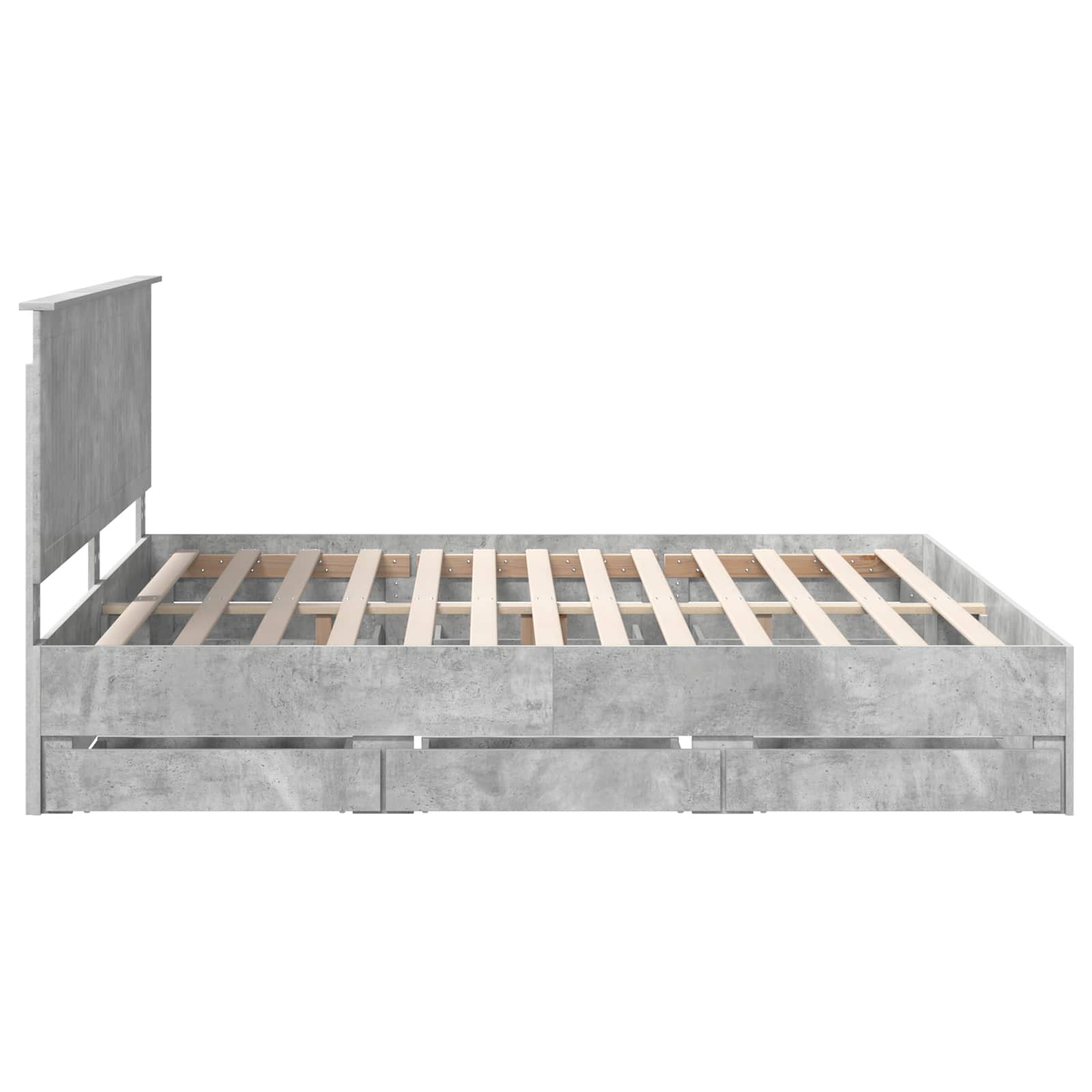 Struttura del letto con cassetto Grigio cemento 200 x 200 cm | homemem39
