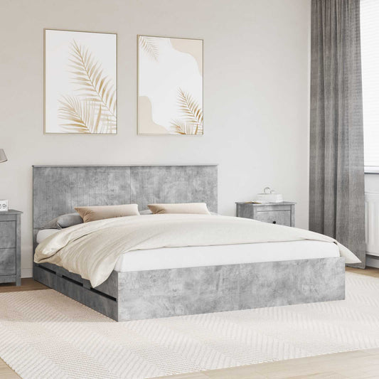 Struttura del letto con cassetto Grigio cemento 180 x 200 cm | homemem39