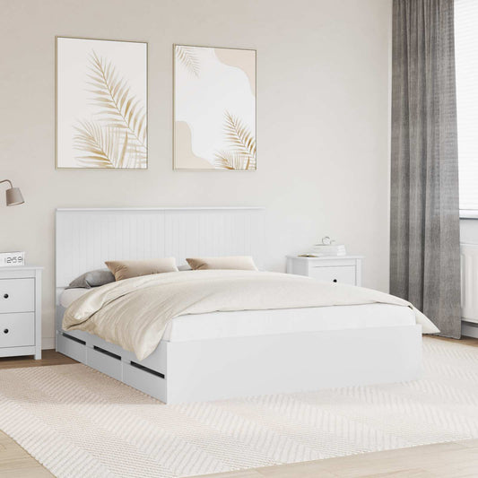 Struttura del letto Bianco 160 x 200 cm Legno Ingegnerizzato | homemem39