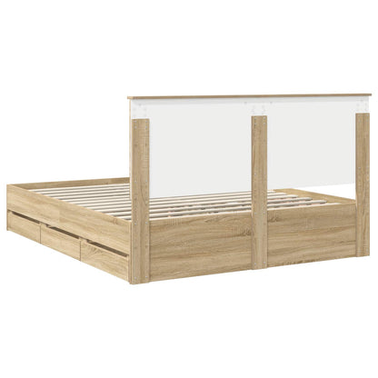 Struttura del letto con cassetto Rovere Sonoma 160 x 200 cm | homemem39