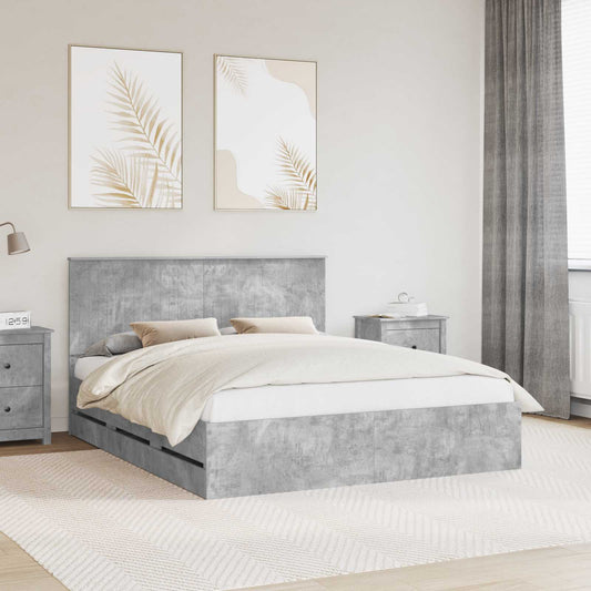 Struttura del letto con cassetto Grigio cemento 160 x 200 cm | homemem39