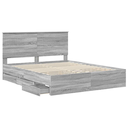 Struttura del letto con cassetto Grigio Sonoma 160 x 200 cm | homemem39