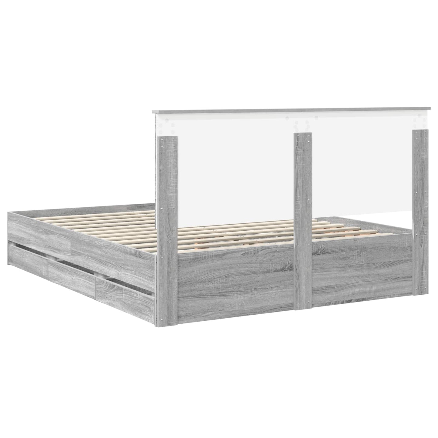 Struttura del letto con cassetto Grigio Sonoma 160 x 200 cm | homemem39