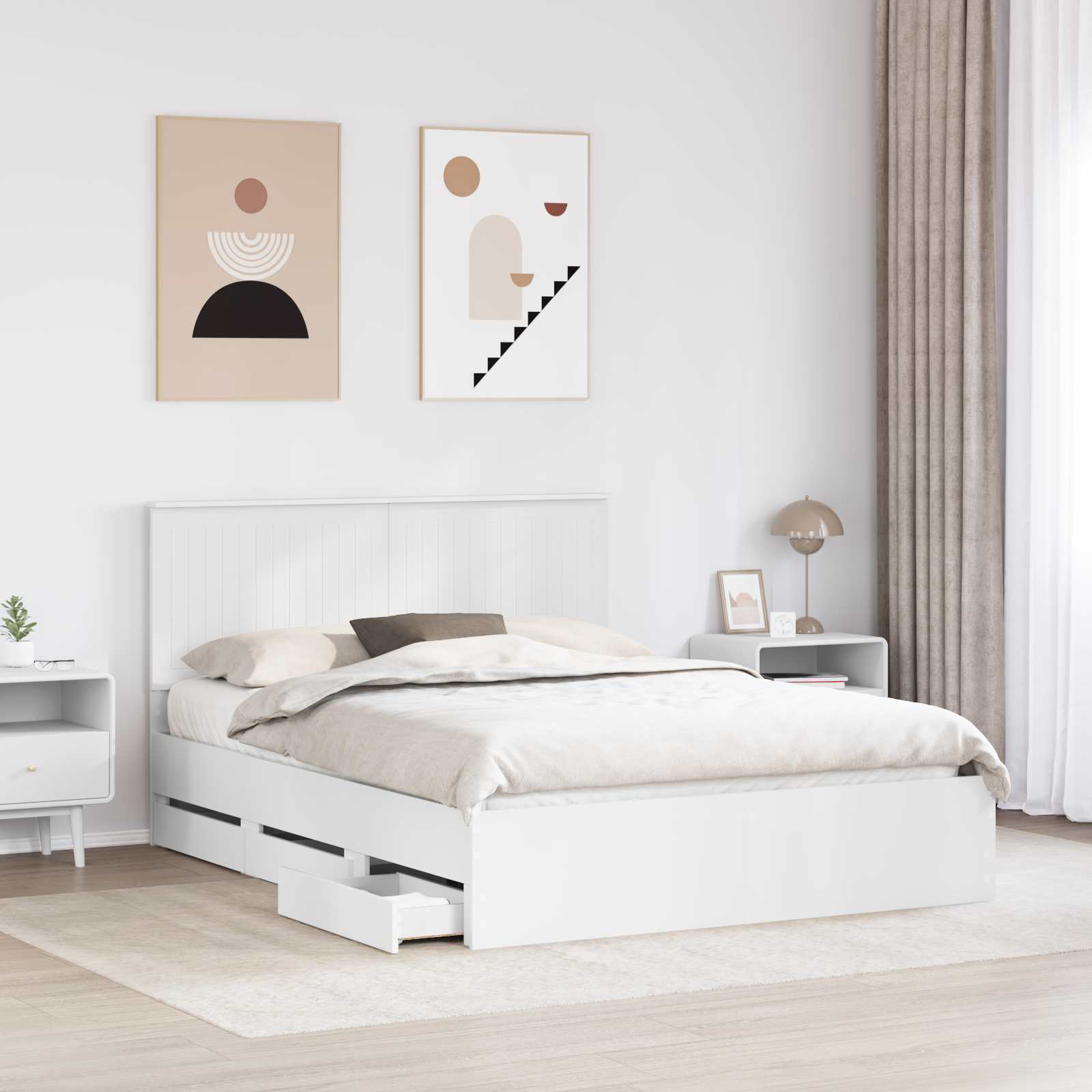 Struttura del letto Bianco 150 x 200 cm Legno Ingegnerizzato | homemem39
