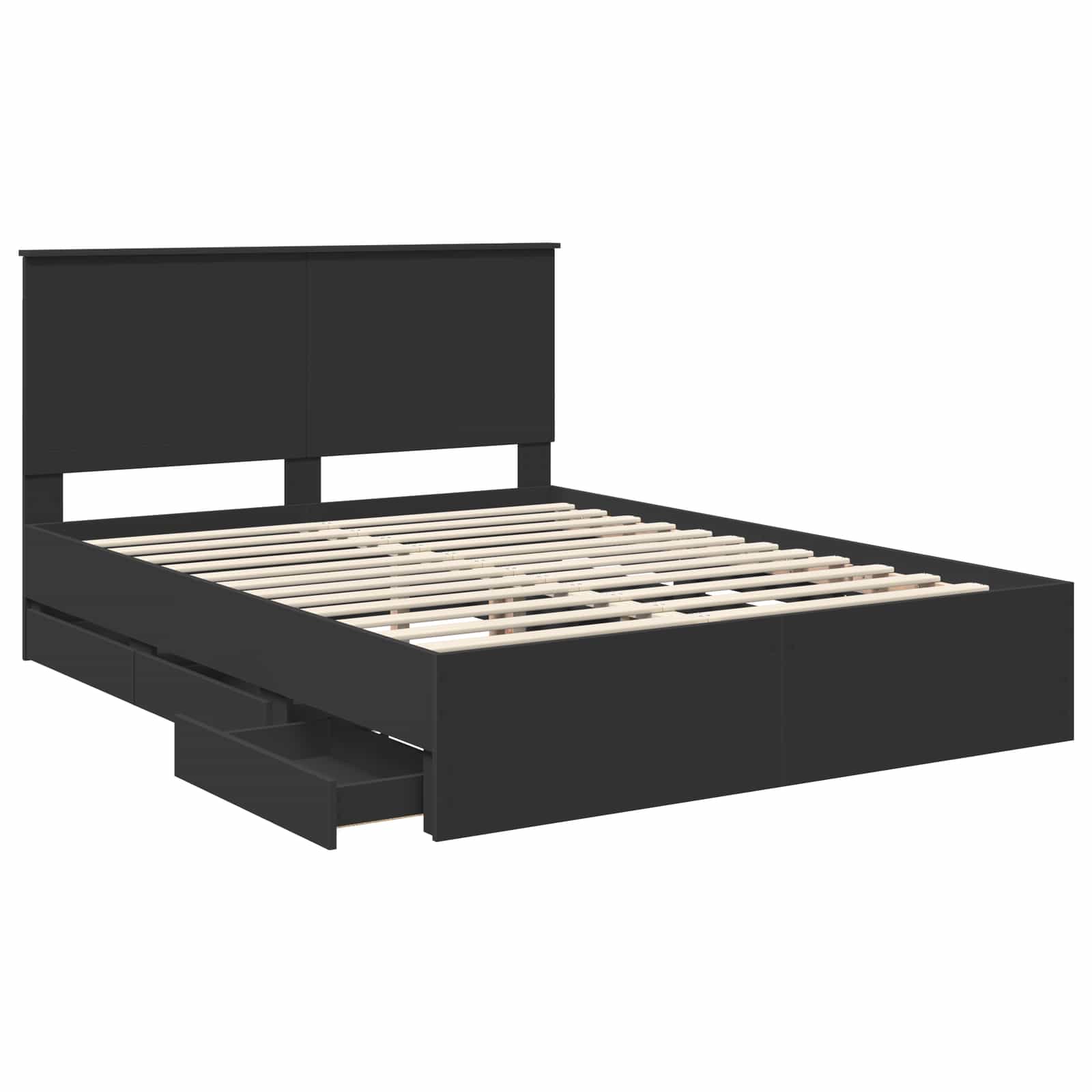 Struttura del letto Nero 150 x 200 cm Legno Ingegnerizzato | homemem39