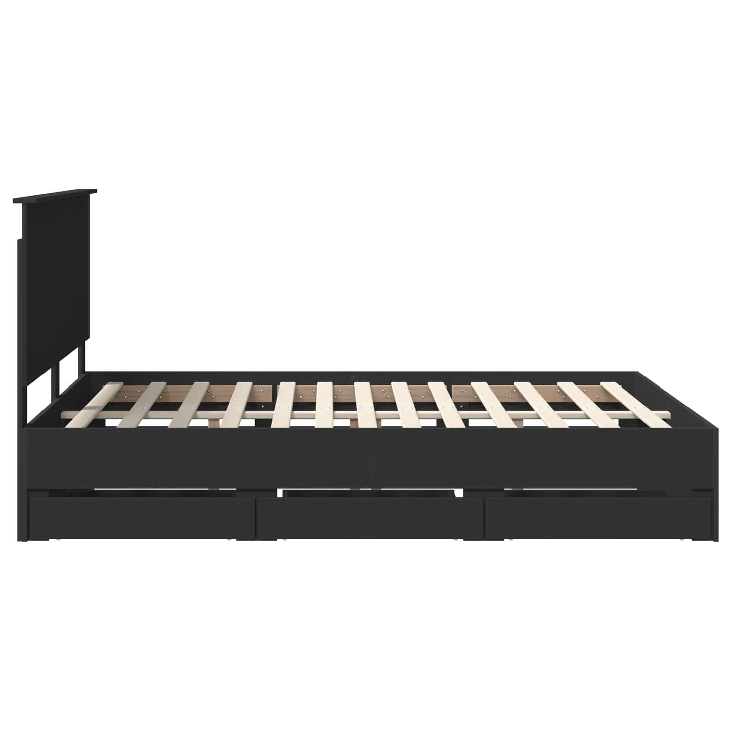 Struttura del letto Nero 150 x 200 cm Legno Ingegnerizzato | homemem39