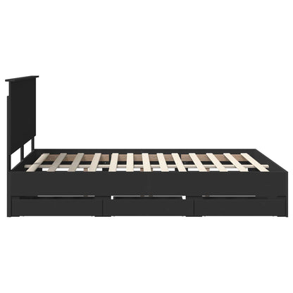 Struttura del letto Nero 150 x 200 cm Legno Ingegnerizzato | homemem39