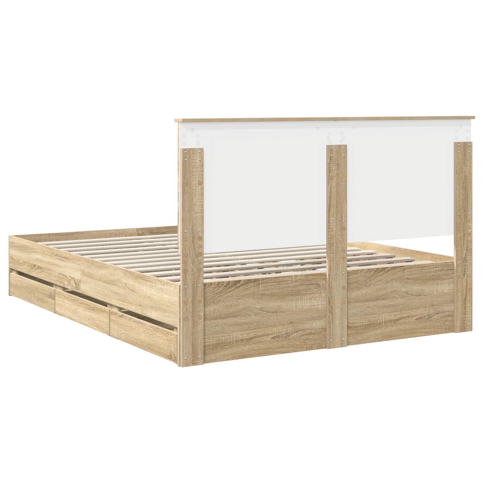 Struttura del letto con cassetto Rovere Sonoma 150 x 200 cm | homemem39