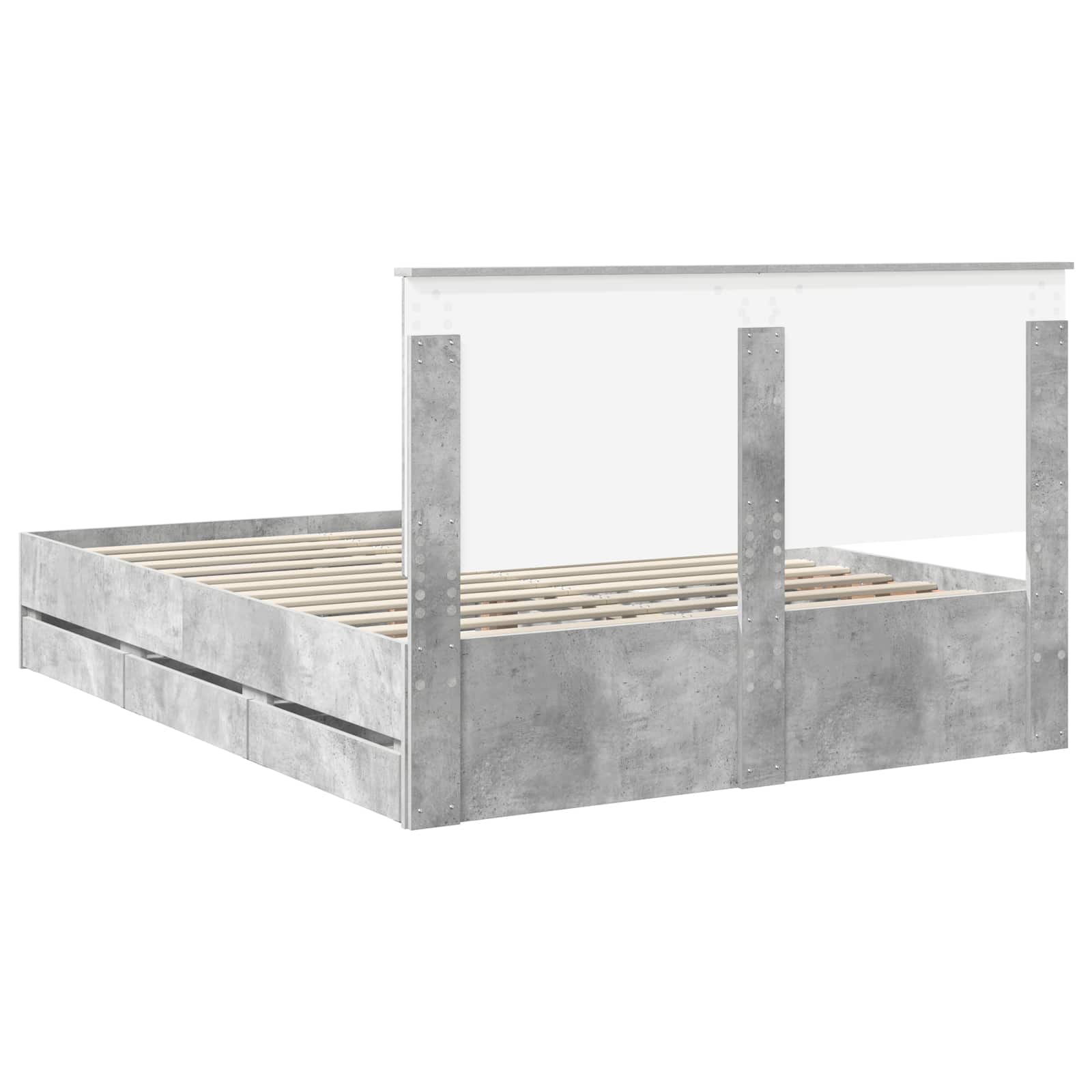 Struttura del letto con cassetto Grigio cemento 150 x 200 cm | homemem39
