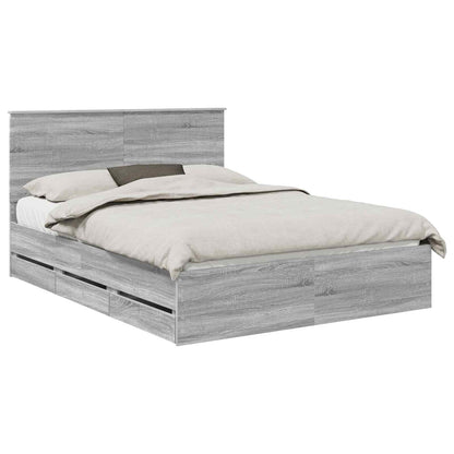 Struttura del letto con cassetto Grigio Sonoma 150 x 200 cm | homemem39