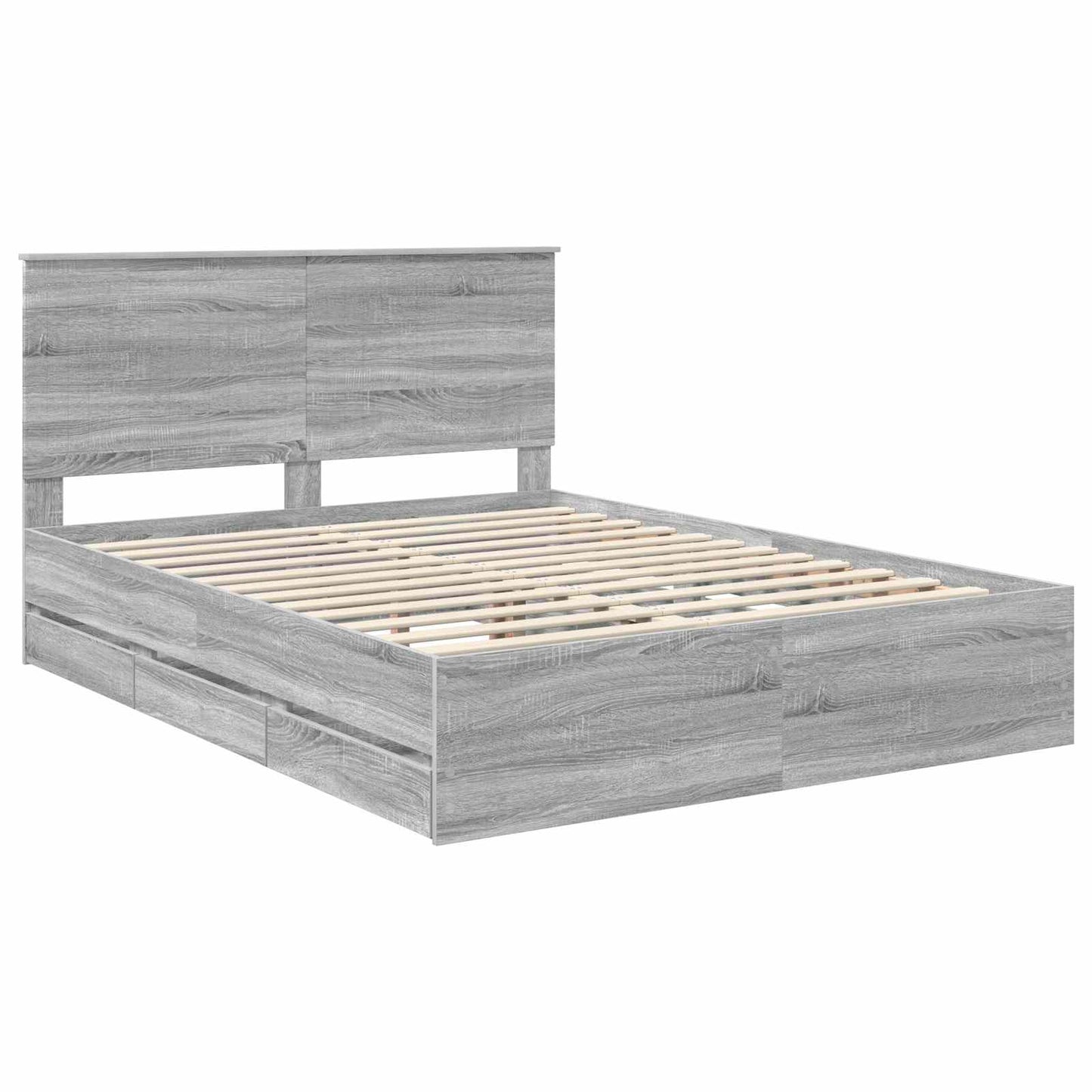 Struttura del letto con cassetto Grigio Sonoma 150 x 200 cm | homemem39