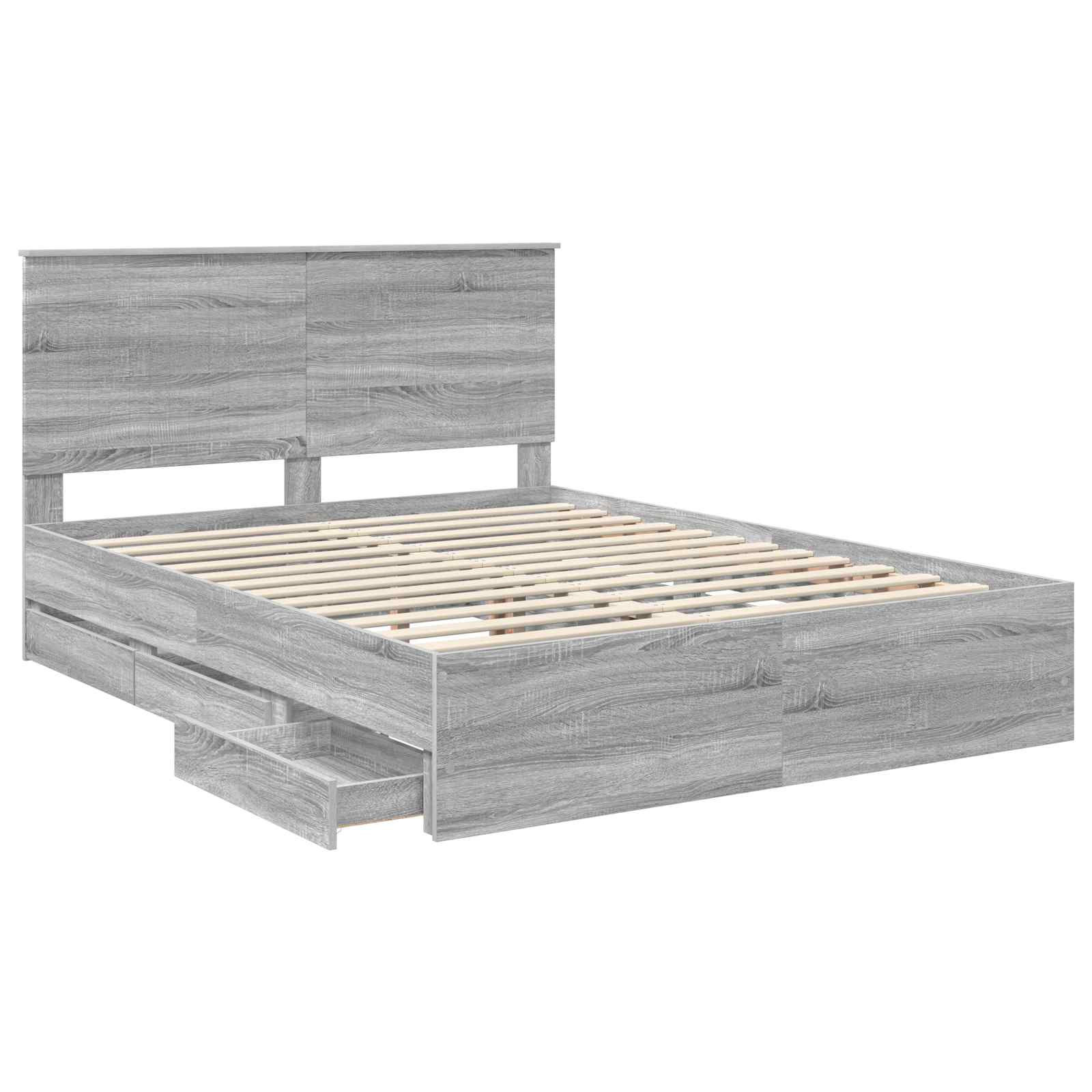 Struttura del letto con cassetto Grigio Sonoma 150 x 200 cm | homemem39