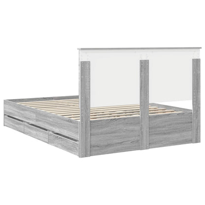 Struttura del letto con cassetto Grigio Sonoma 140 x 200 cm | homemem39