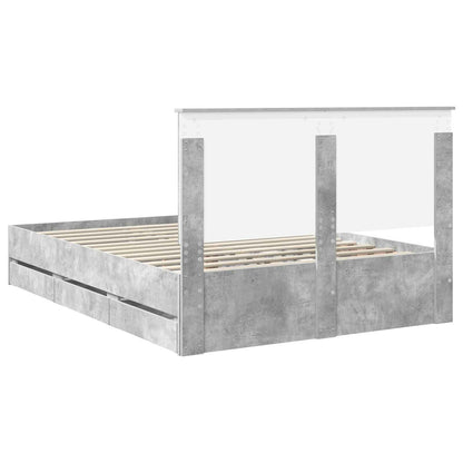 Struttura del letto con cassetto Grigio cemento 140 x 190 cm | homemem39