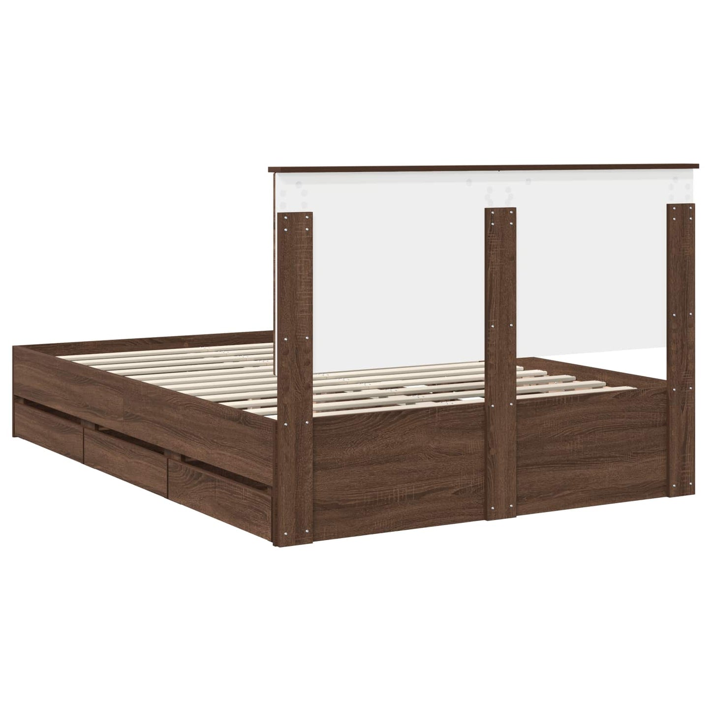 Struttura del letto con cassetto Rovere Marrone 135 x 190 cm | homemem39