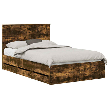 Struttura del letto con cassetto Rovere fumé 120 x 200 cm | homemem39