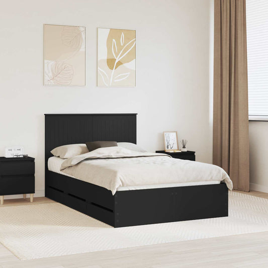 Struttura del letto Nero 120 x 190 cm Legno Ingegnerizzato | homemem39