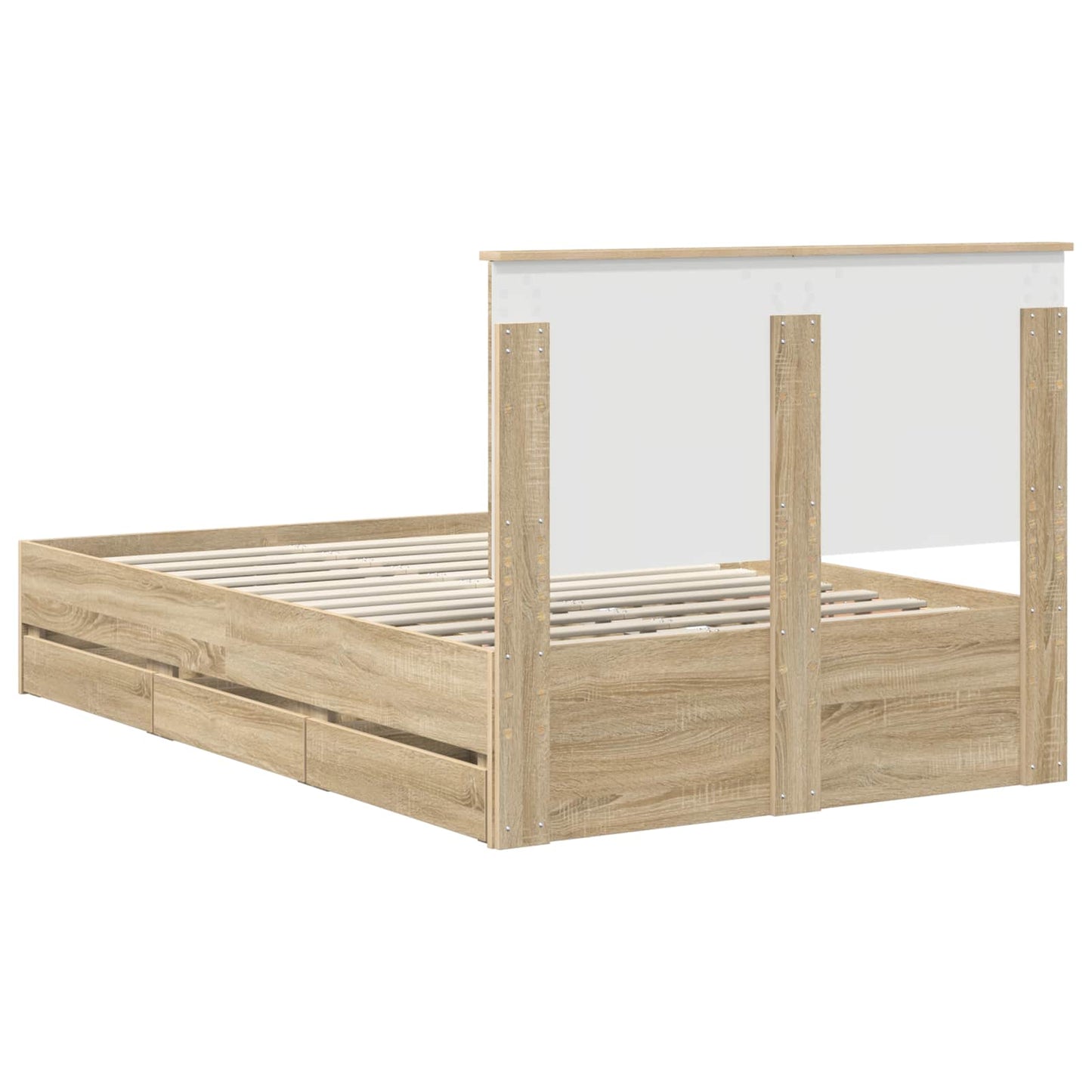 Struttura del letto con cassetto Rovere Sonoma 120 x 190 cm | homemem39