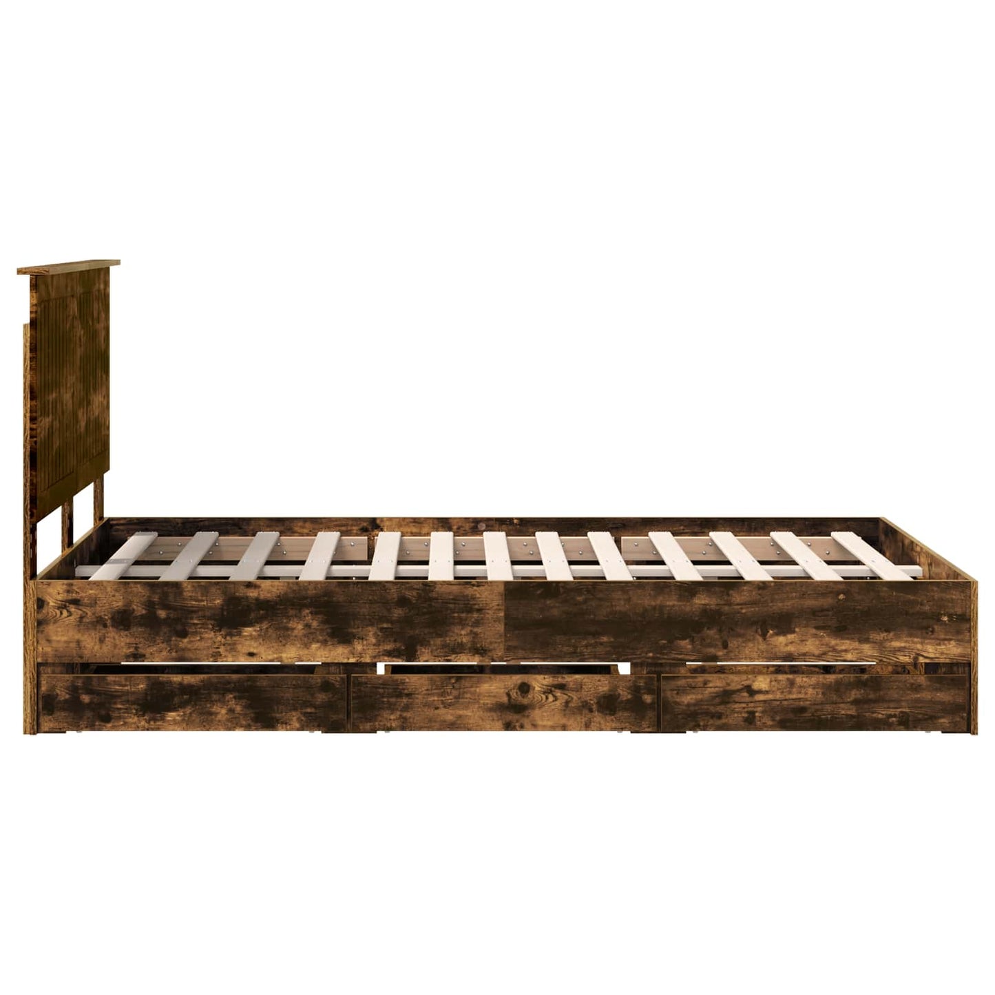 Struttura del letto con cassetto Rovere fumé 120 x 200 cm