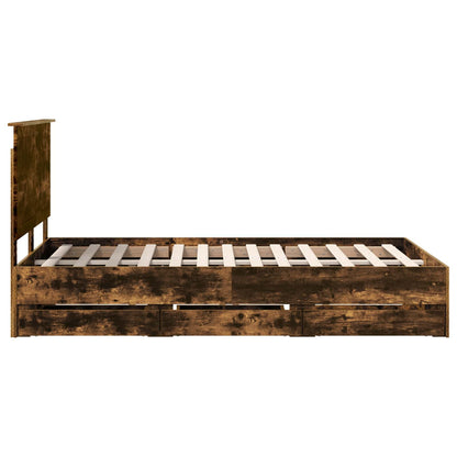 Struttura del letto con cassetto Rovere fumé 120 x 200 cm