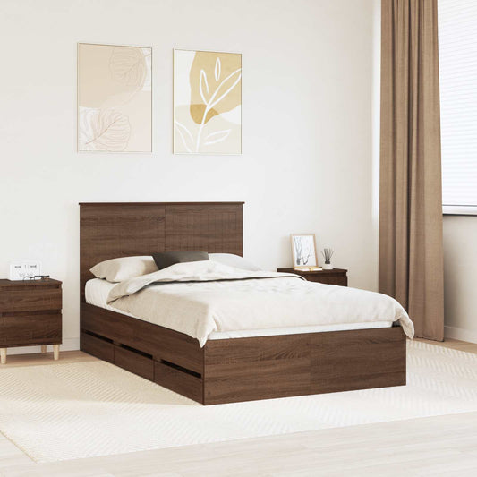 Struttura del letto con cassetto Rovere Marrone 120 x 190 cm