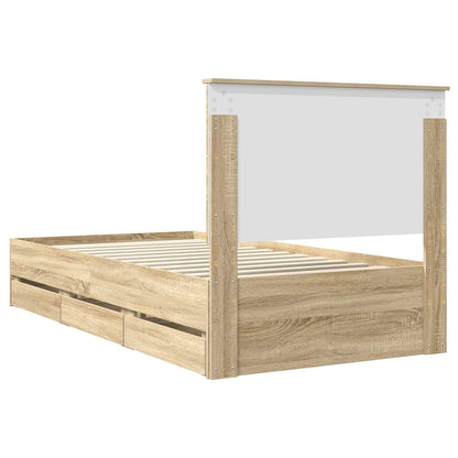 Struttura del letto con cassetto Rovere Sonoma 100 x 200 cm | homemem39