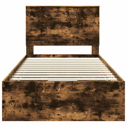 Struttura del letto con cassetto Rovere fumé 100 x 200 cm