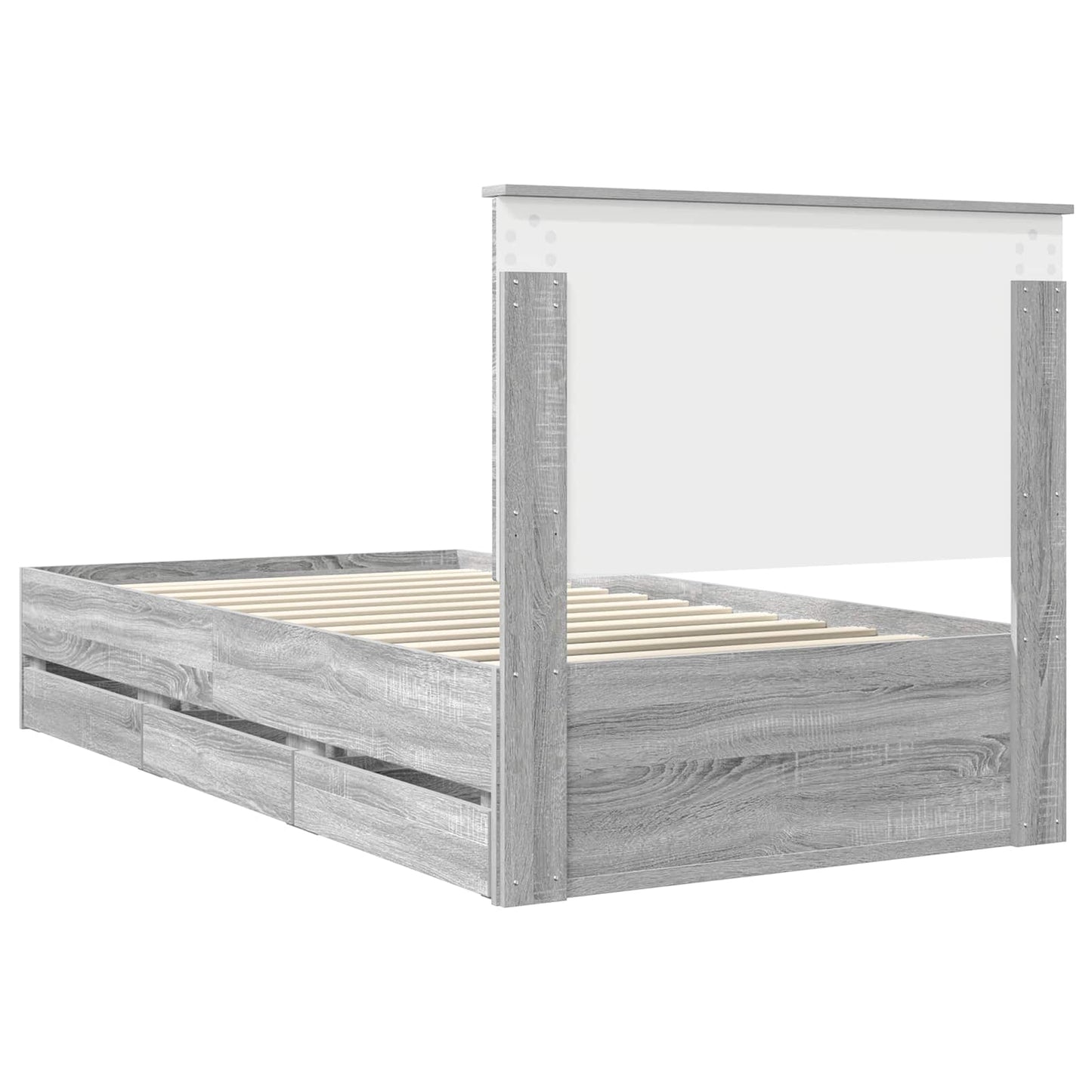 Struttura del letto con cassetto Grigio Sonoma 100 x 200 cm | homemem39