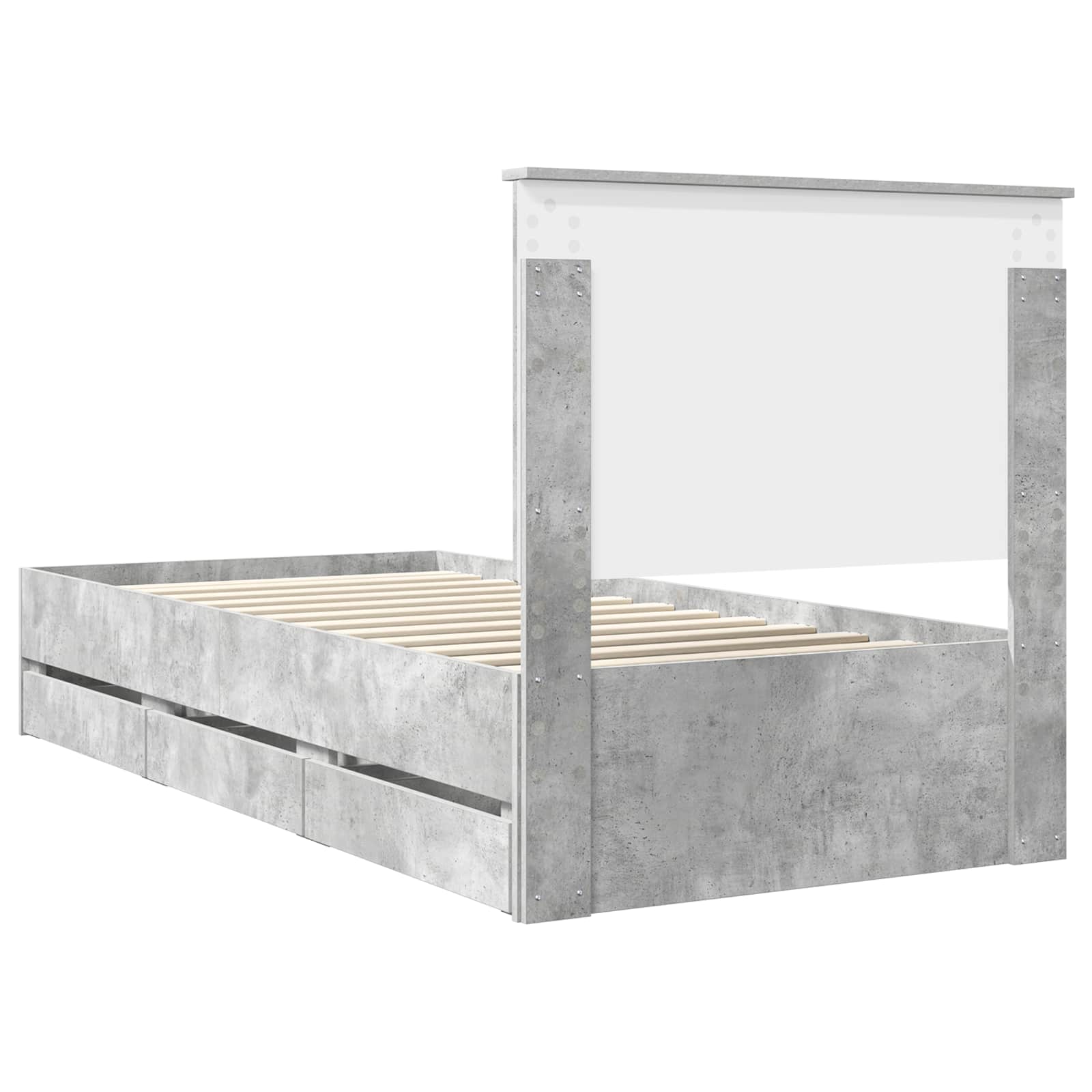 Struttura del letto con cassetto Grigio cemento 90 x 200 cm | homemem39