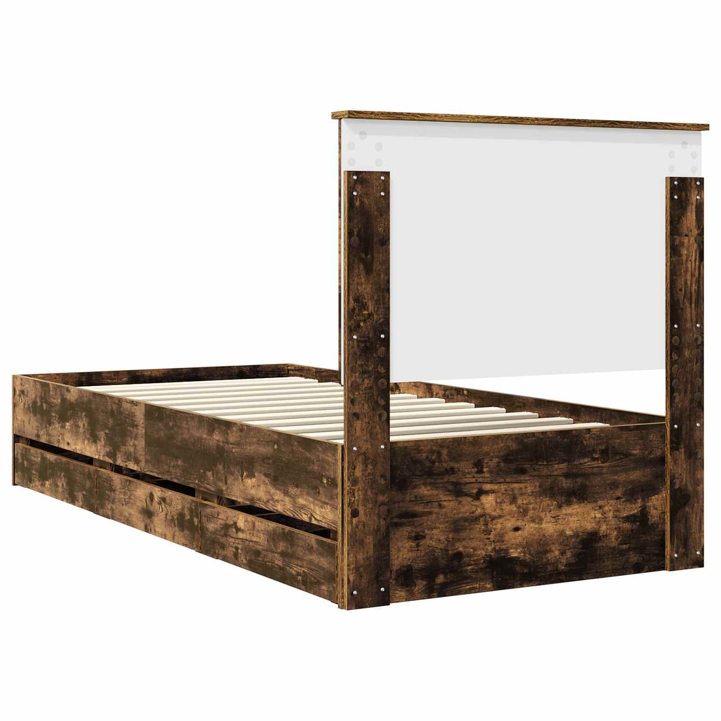 Struttura del letto con cassetto Rovere fumé 90 x 200 cm | homemem39
