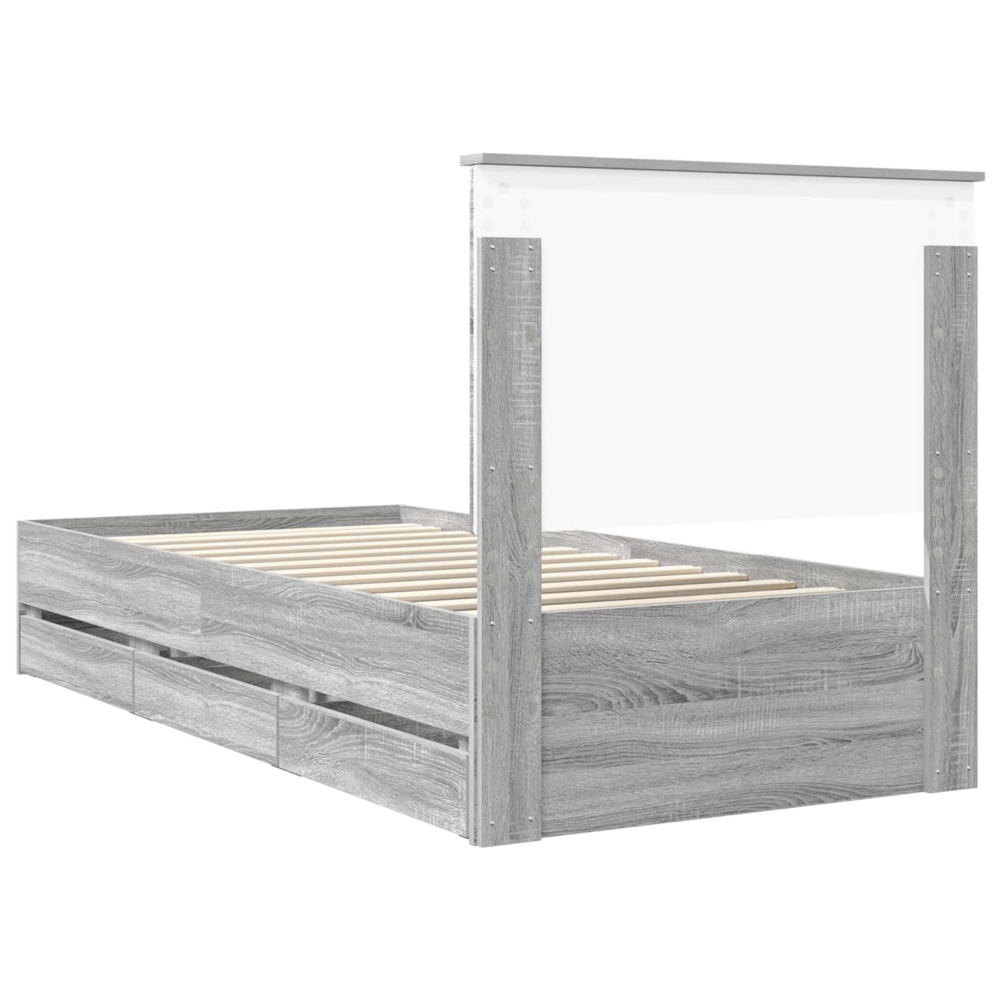 Struttura del letto con cassetto Grigio Sonoma 90 x 200 cm | homemem39