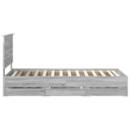 Struttura del letto con cassetto Grigio Sonoma 90 x 200 cm | homemem39
