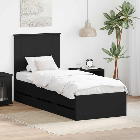 Struttura del letto Nero 90 x 190 cm Legno Ingegnerizzato | homemem39
