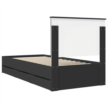 Struttura del letto Nero 90 x 190 cm Legno Ingegnerizzato | homemem39