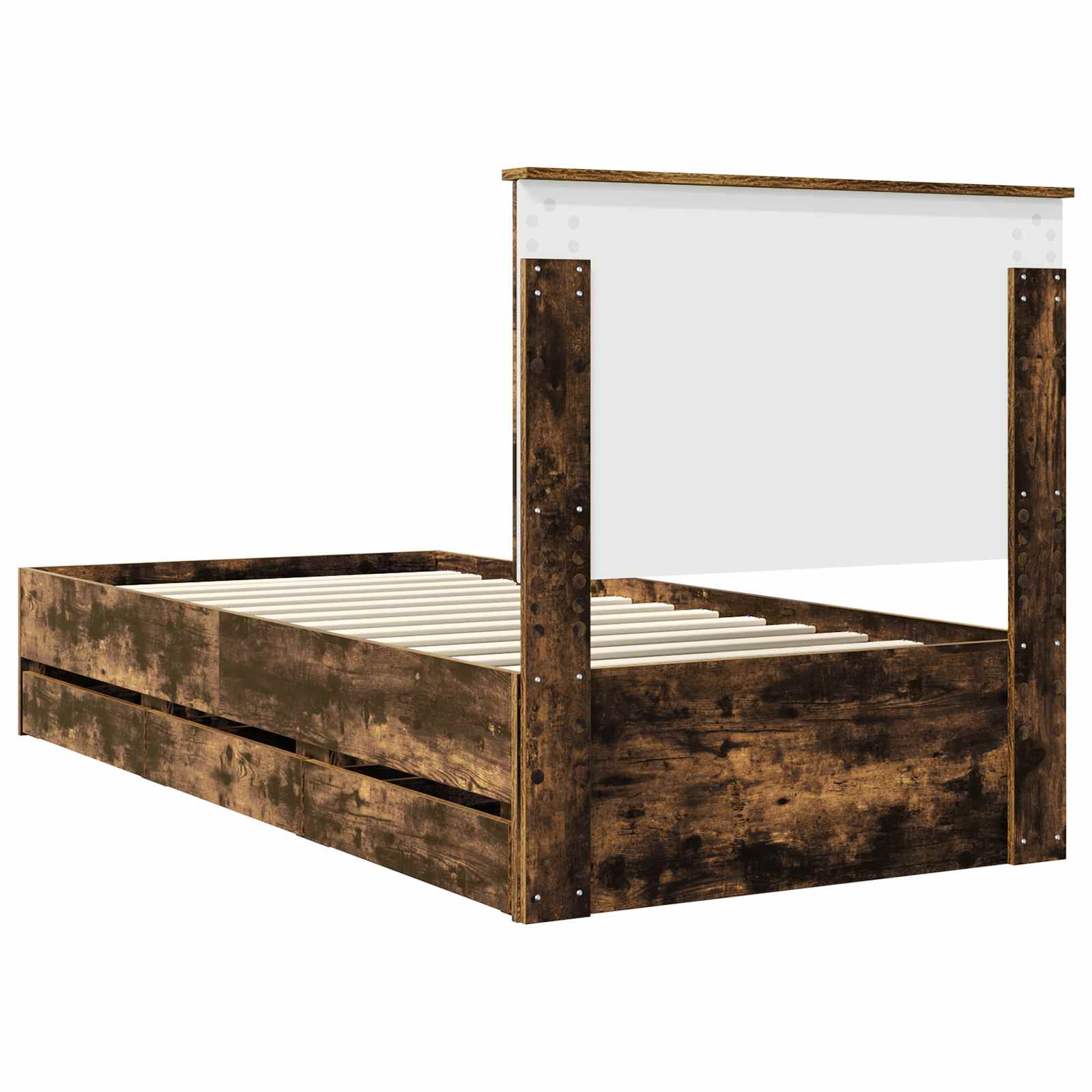 Struttura del letto con cassetto Rovere fumé 90 x 190 cm | homemem39