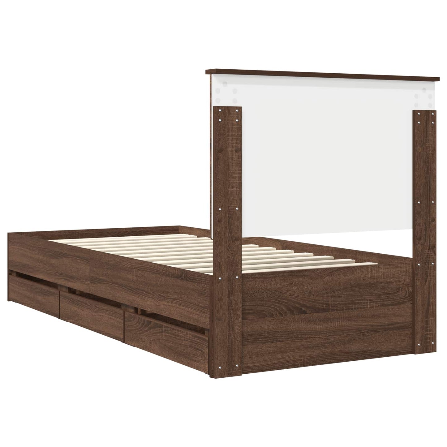 Struttura del letto con cassetto Rovere Marrone 90 x 190 cm | homemem39