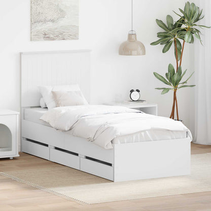 Struttura del letto Bianco 75 x 190 cm Legno Ingegnerizzato | homemem39