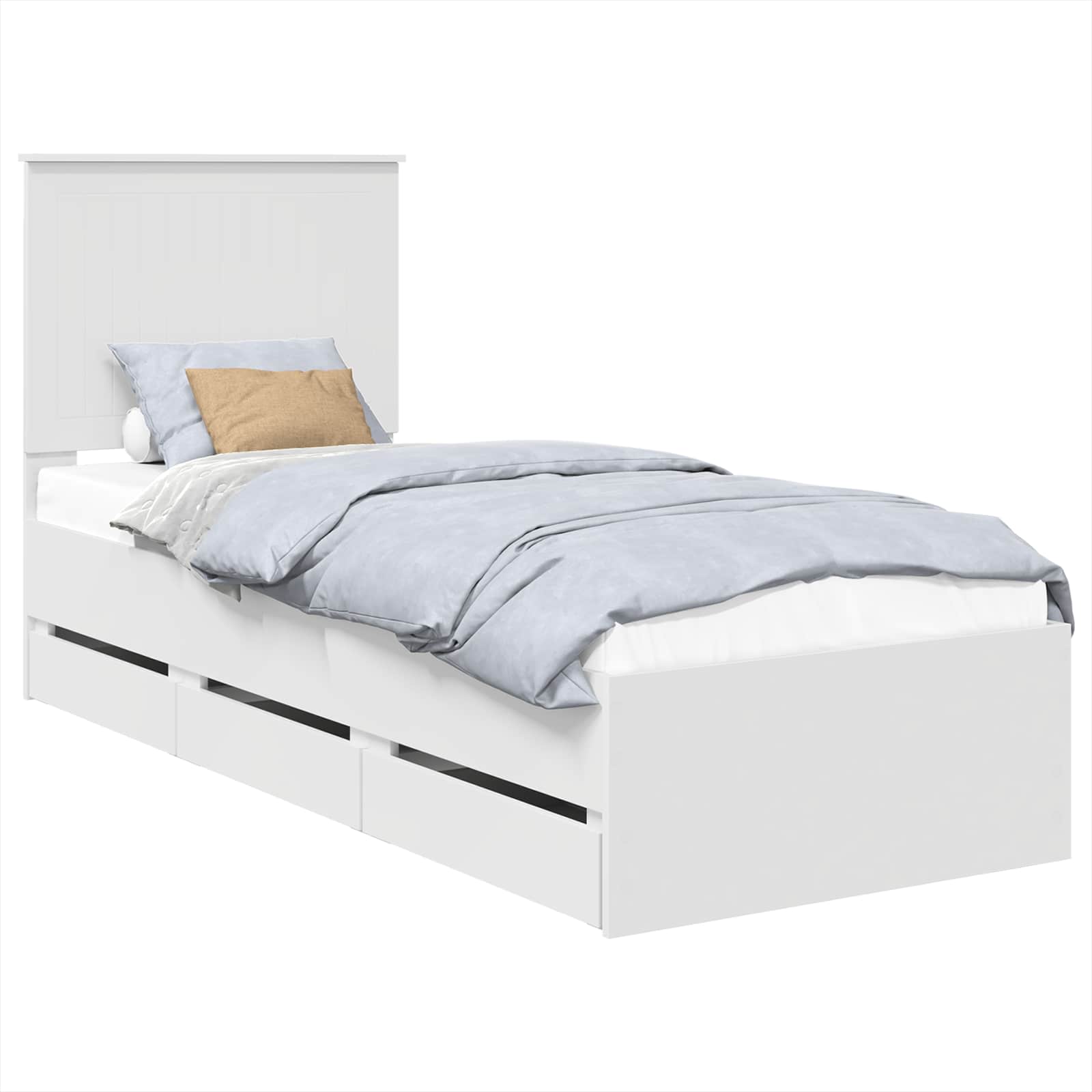 Struttura del letto Bianco 75 x 190 cm Legno Ingegnerizzato | homemem39