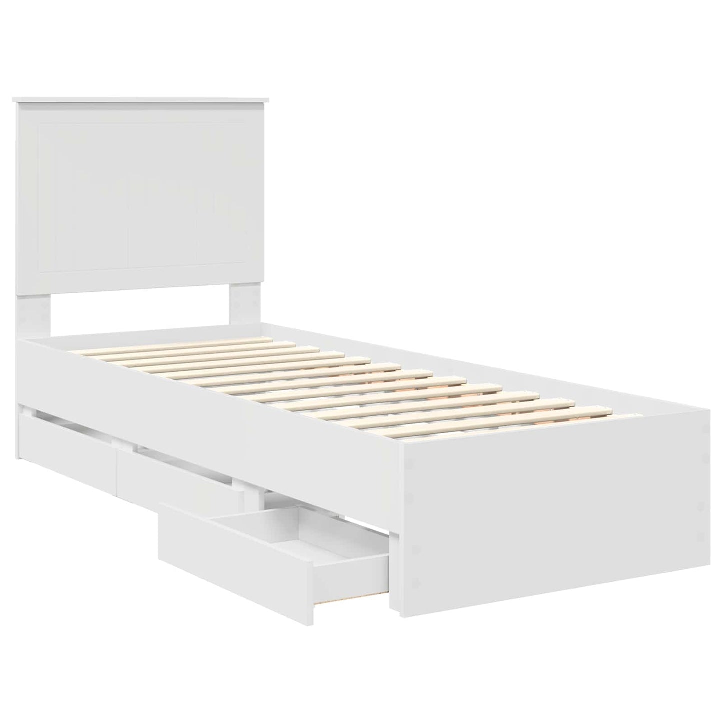 Struttura del letto Bianco 75 x 190 cm Legno Ingegnerizzato | homemem39