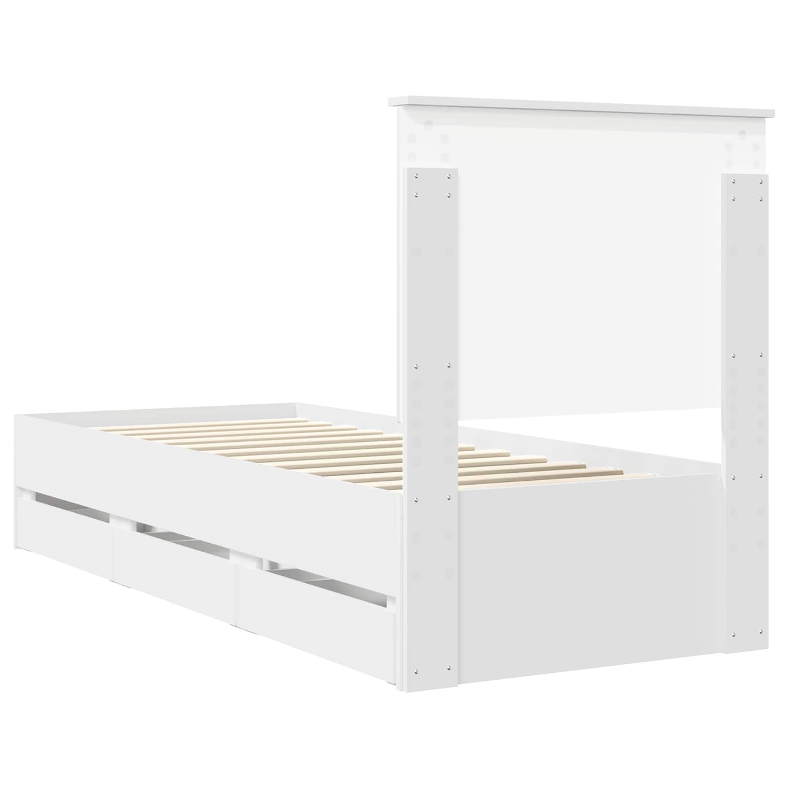 Struttura del letto Bianco 75 x 190 cm Legno Ingegnerizzato | homemem39