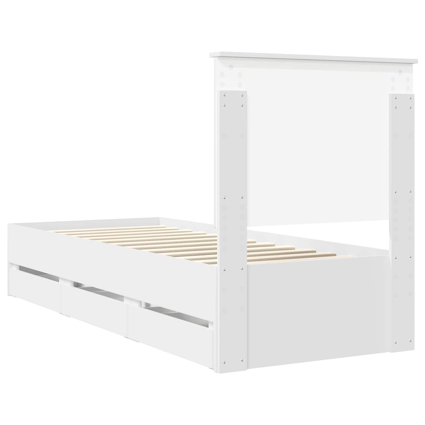 Struttura del letto Bianco 75 x 190 cm Legno Ingegnerizzato | homemem39