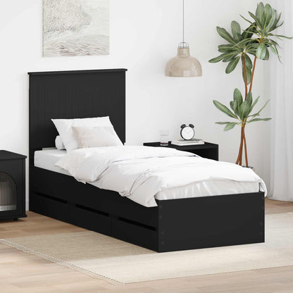 Struttura del letto Nero 75 x 190 cm Legno Ingegnerizzato | homemem39