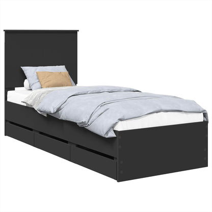 Struttura del letto Nero 75 x 190 cm Legno Ingegnerizzato | homemem39