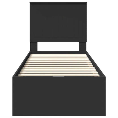 Struttura del letto Nero 75 x 190 cm Legno Ingegnerizzato | homemem39