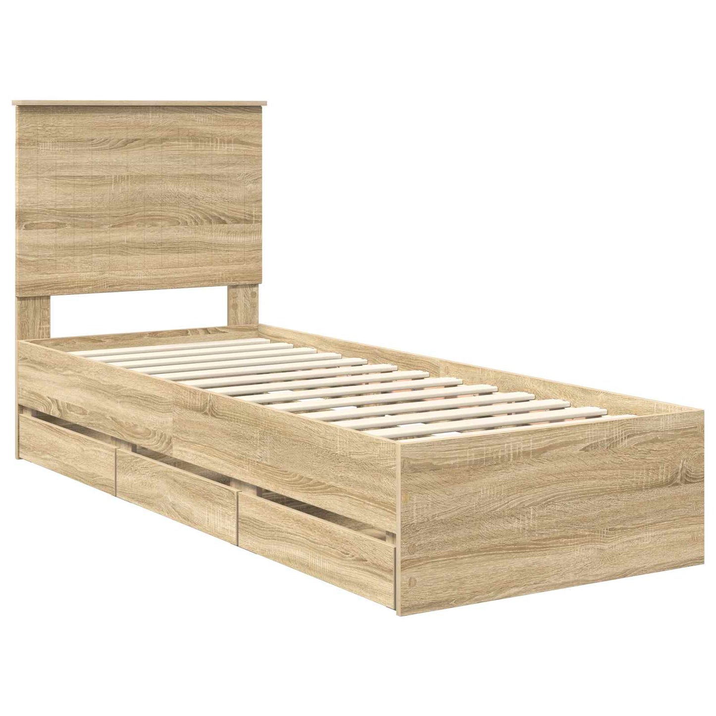 Struttura del letto con cassetto Rovere Sonoma 75 x 190 cm | homemem39