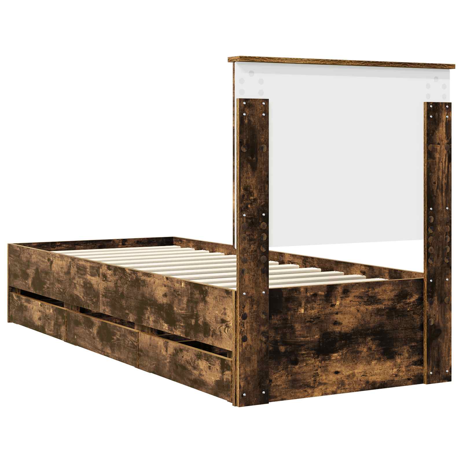 Struttura del letto con cassetto Rovere fumé 75 x 190 cm | homemem39