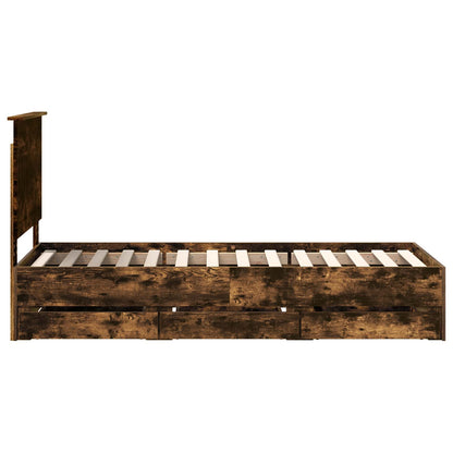 Struttura del letto con cassetto Rovere fumé 75 x 190 cm