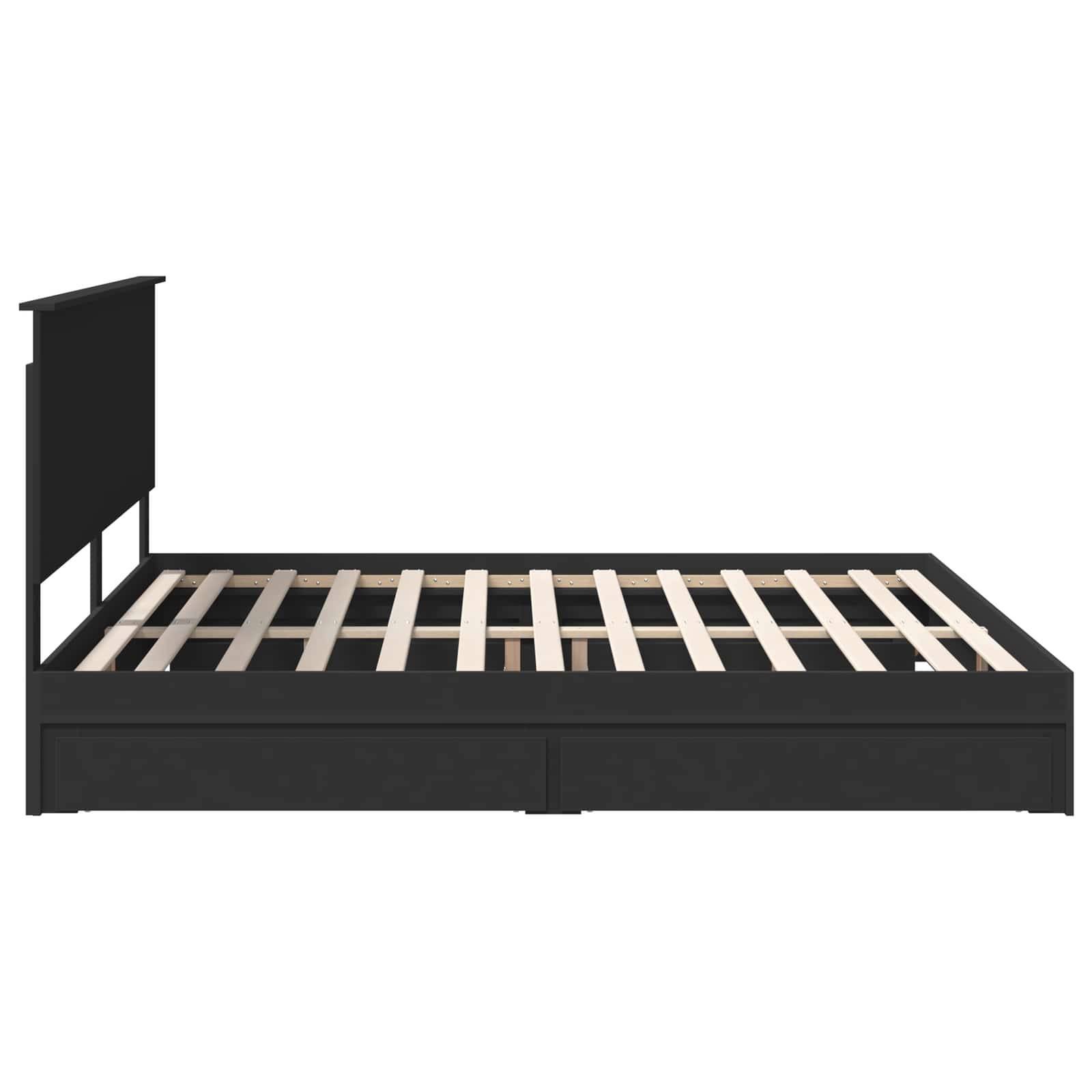 Letto con Contenitore Nero 200 x 200 cm Legno multistrato | homemem39